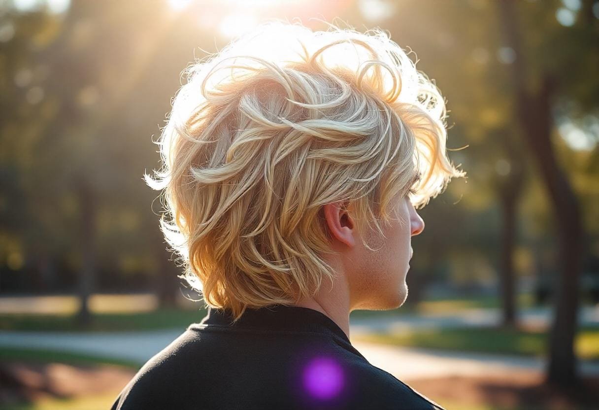 wavy curly mullet